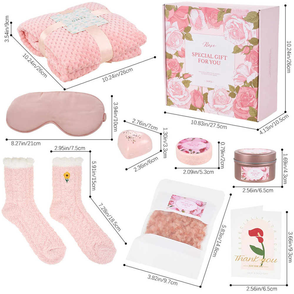 Living and Home Rose Scented Spa Bath Gift Set with Candle Bombs and Salts Image 6