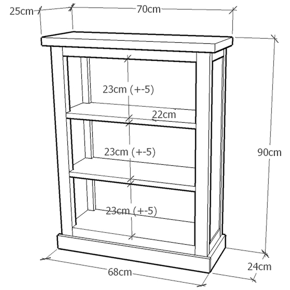 Trevi 3 Shelf Off White Bookcase Image 8