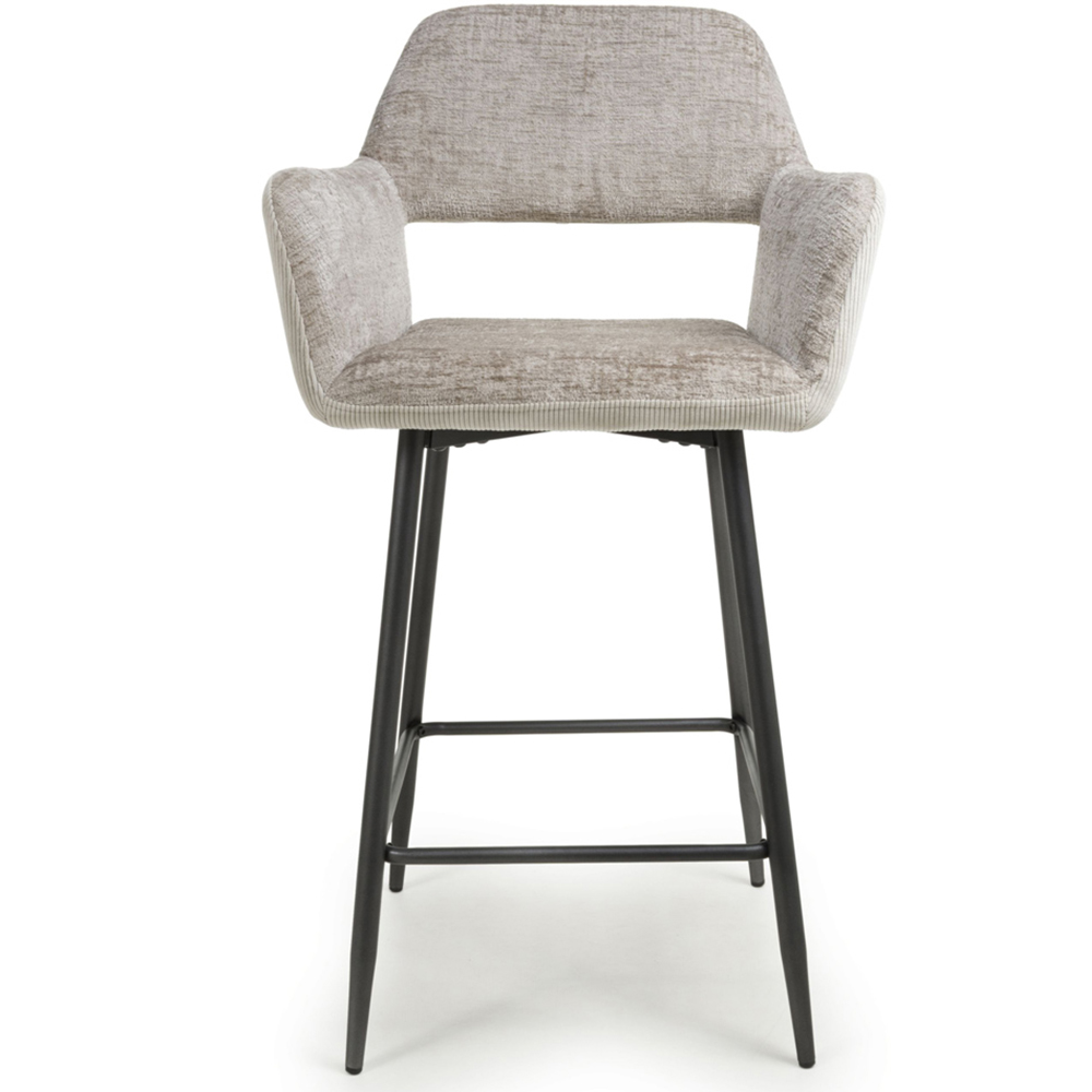 Shankar Chenille Sorento Mink Corduroy Bar Chair Set of 2 Image 5