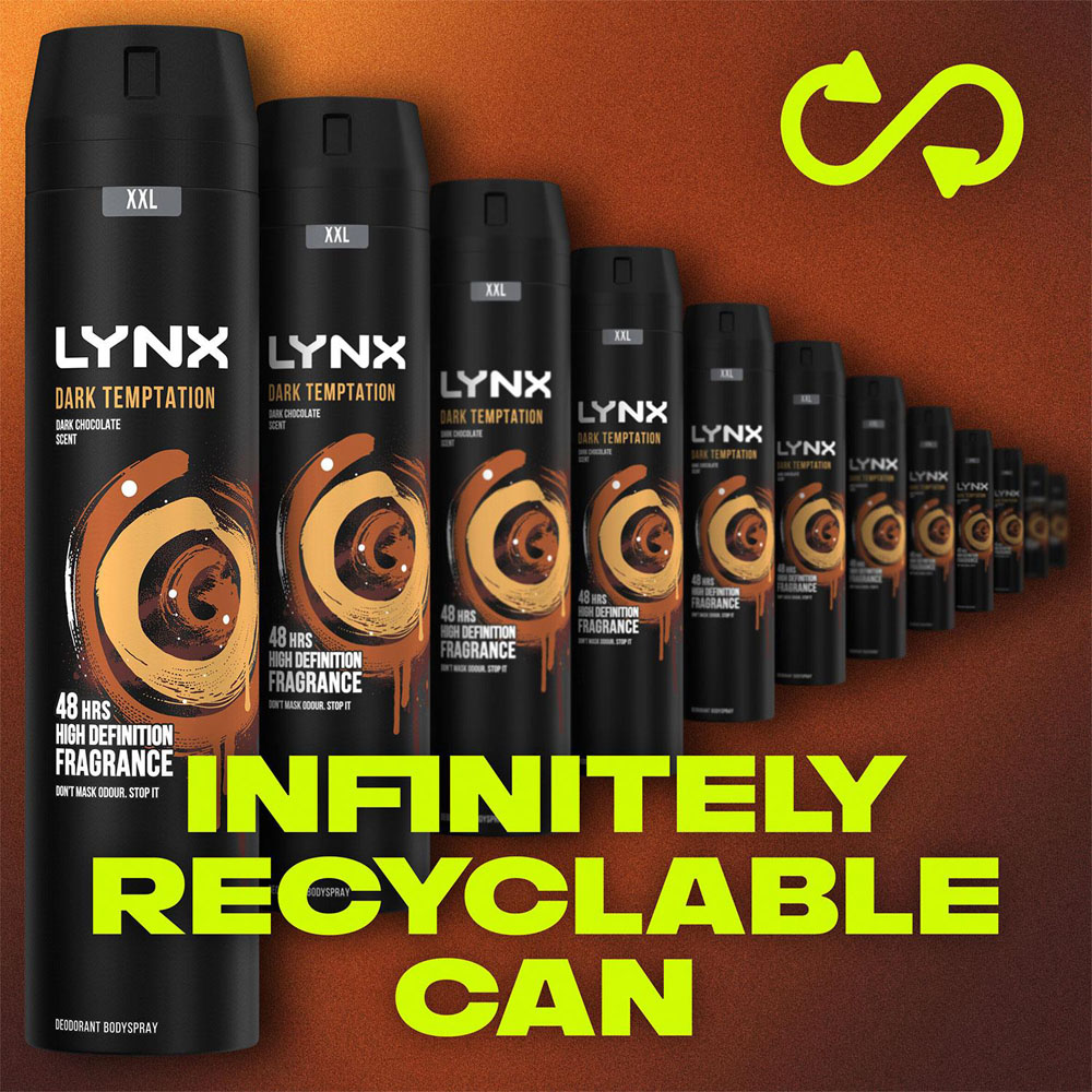 Lynx Dark Temptation Dark Chocolate 48H Protection Deodorant Body Spray 250ml 6 Pack Image 7