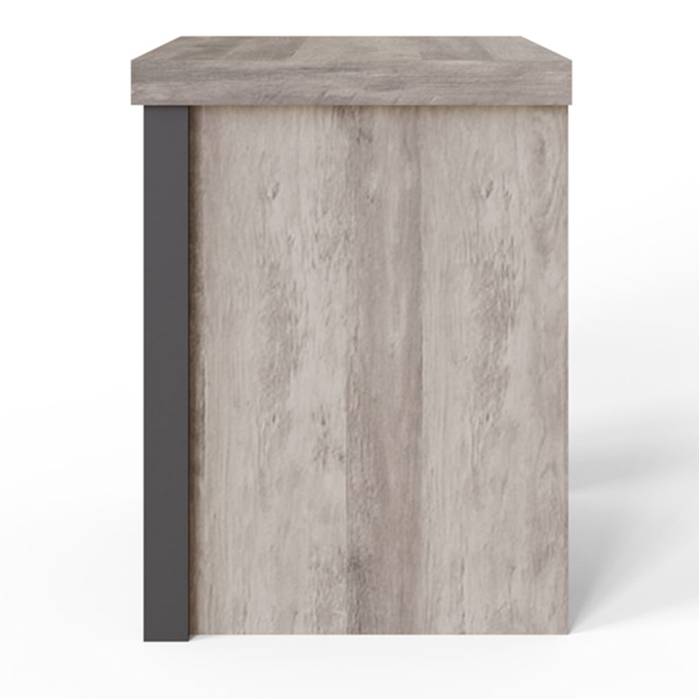 GFW Boston 2 Drawer Grey Bedside Table Image 5