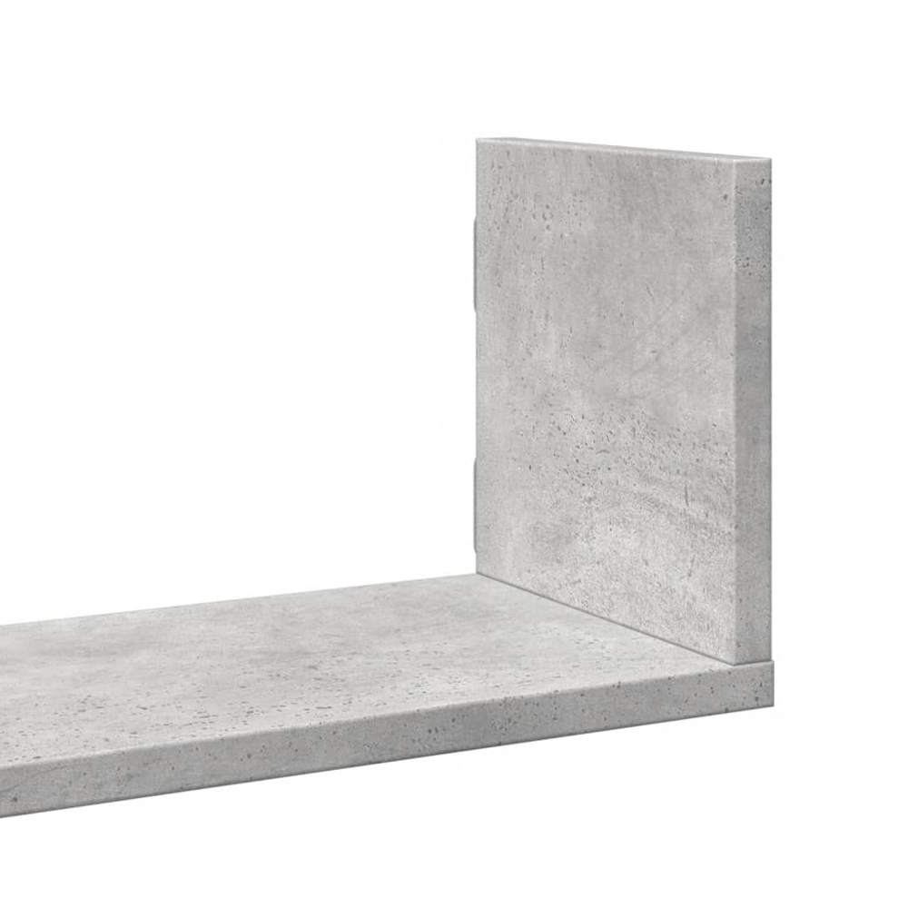 vidaXL 80cm Set of 3 Concrete Grey Floating Wall Shelf Image 6
