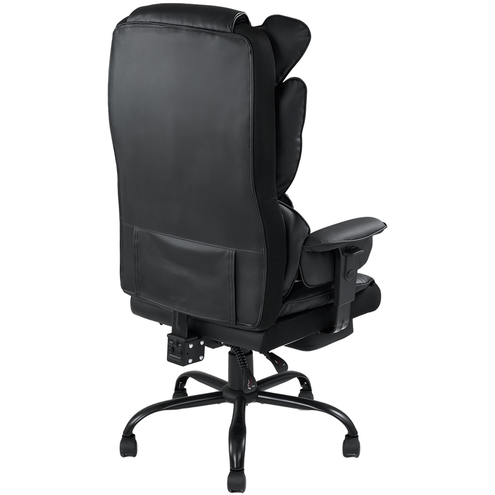 Living and Home Black Ergonomic Office Chair with Adjustable Armrests and Footrest Image 6