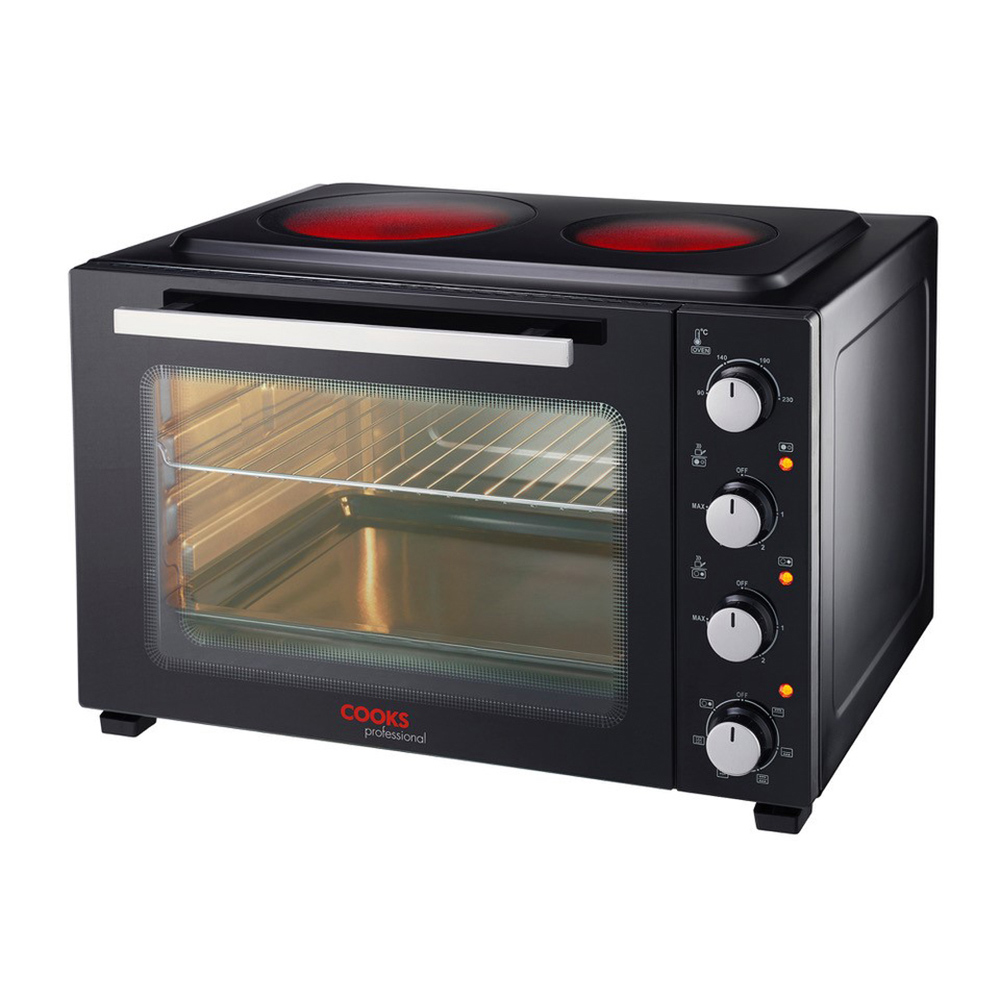 Cooks Professional K305 48L Counter Top Oven with 2 Ceramic Hobs 1300W Image 1