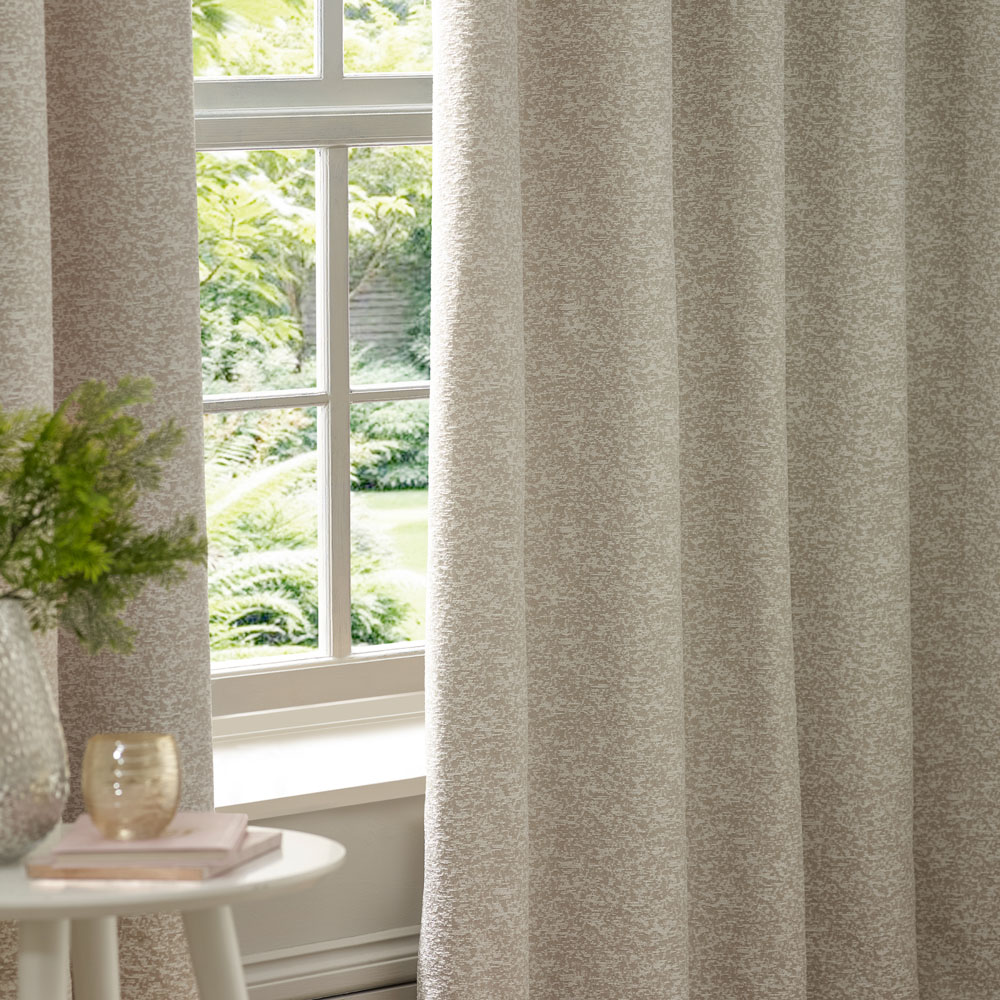 Paoletti Galaxy Ivory Fully Lined Velvet Eyelet Curtains 117 x 183cm Image 4
