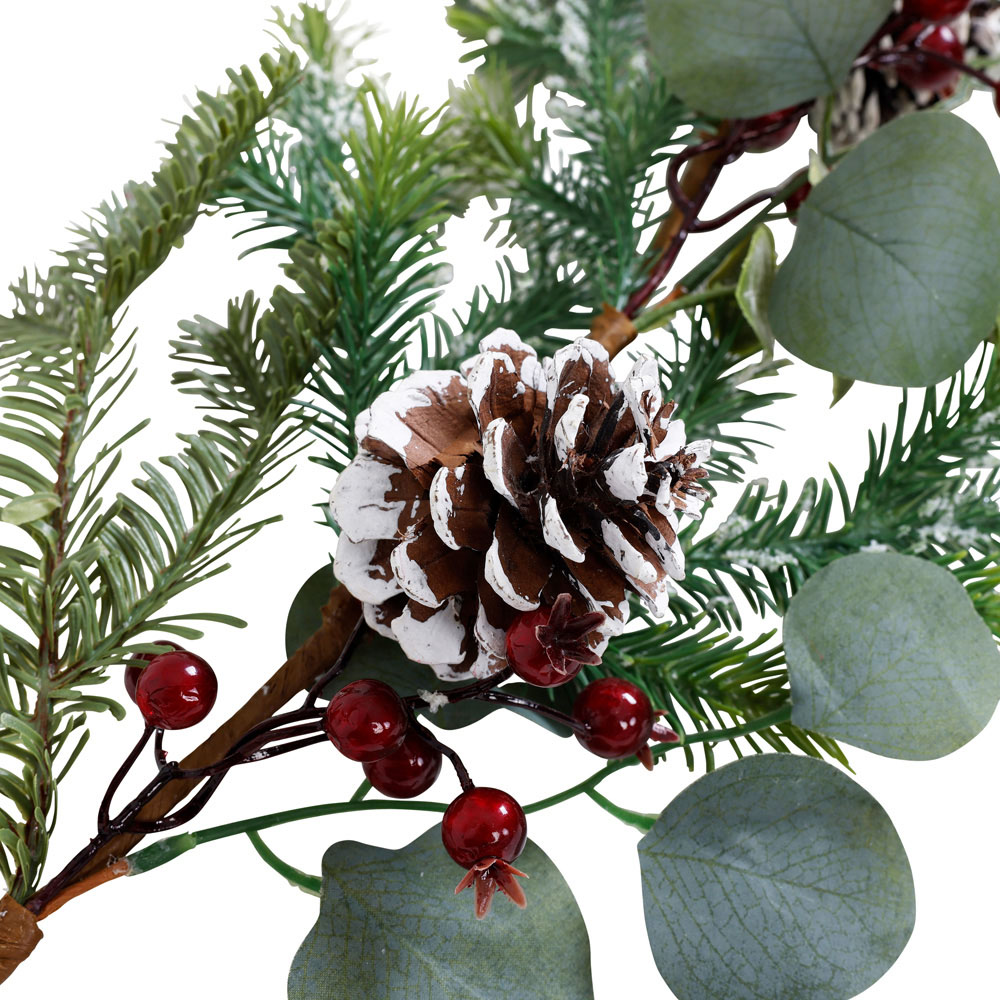 Charles Bentley Green Christmas Garland with Berries and Pinecones 180cm Image 6