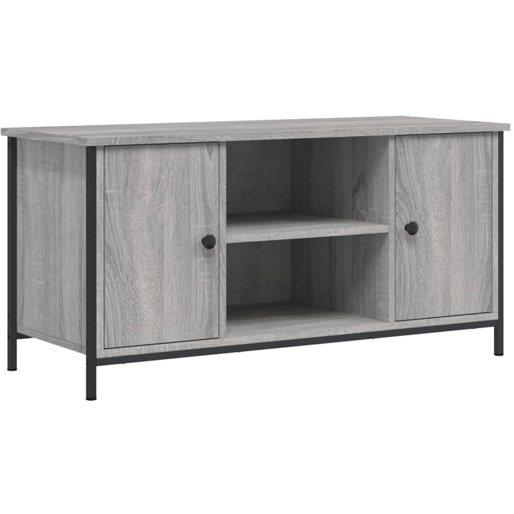 vidaXL 2 Door 2 Shelf Grey Sonoma TV Cabinet Image 2