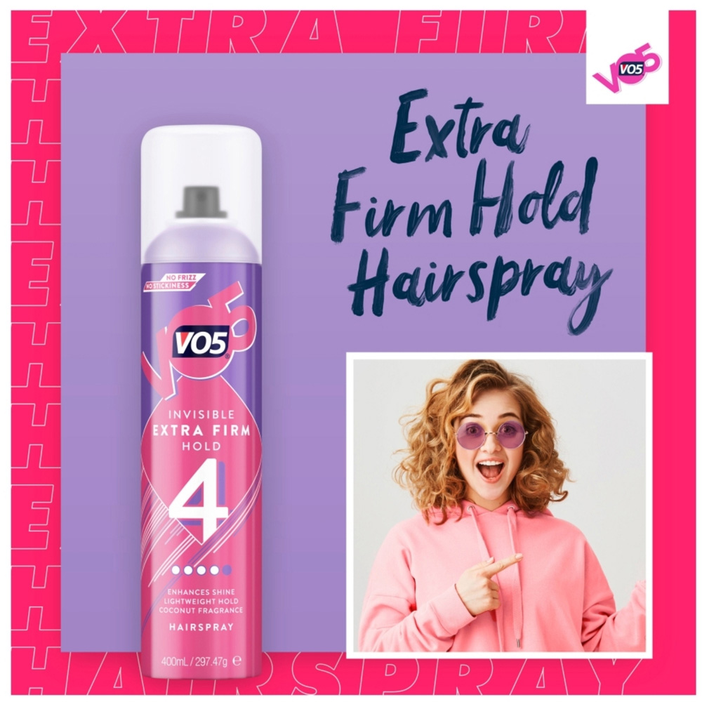 VO5 Invisible Firm Hold Hair Spray with 24H Weather and Humidity Protection 400ml 6 Pack Image 7