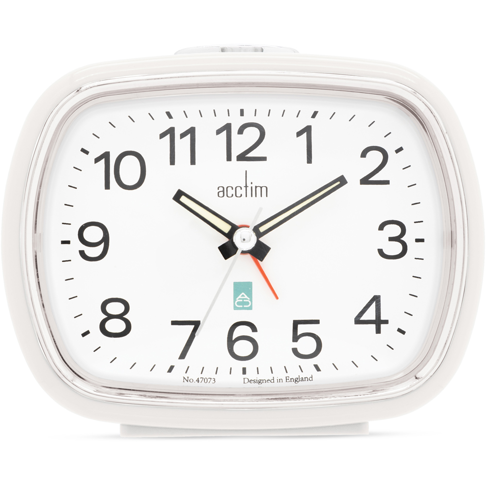Acctim Camille Gloss White Alarm Clock 11cm Image 2