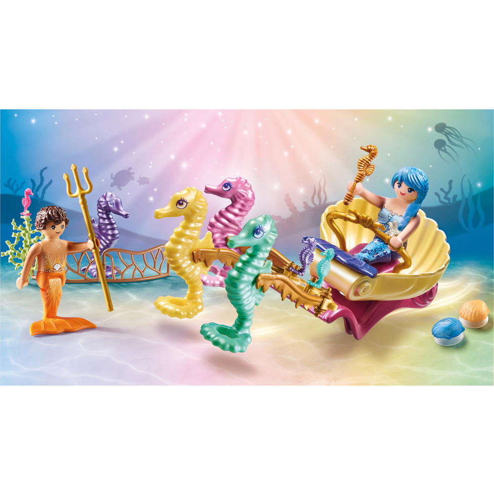 Playmobil Mermaid with Seahorse Carriage Playset 35 Piece Image 5