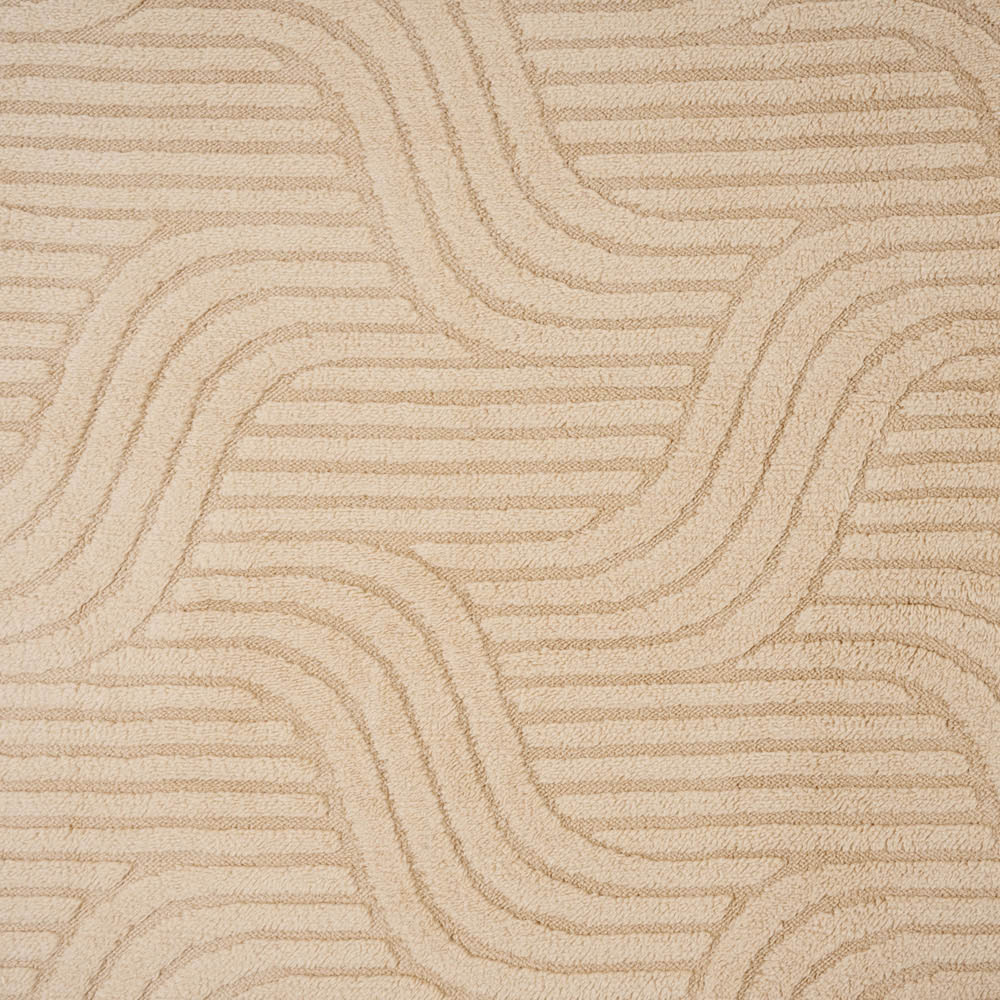 Living and Home 160 x 90cm Light Brown Minimalist Wavy Geometric Non-Slip Sofa Mat Image 4
