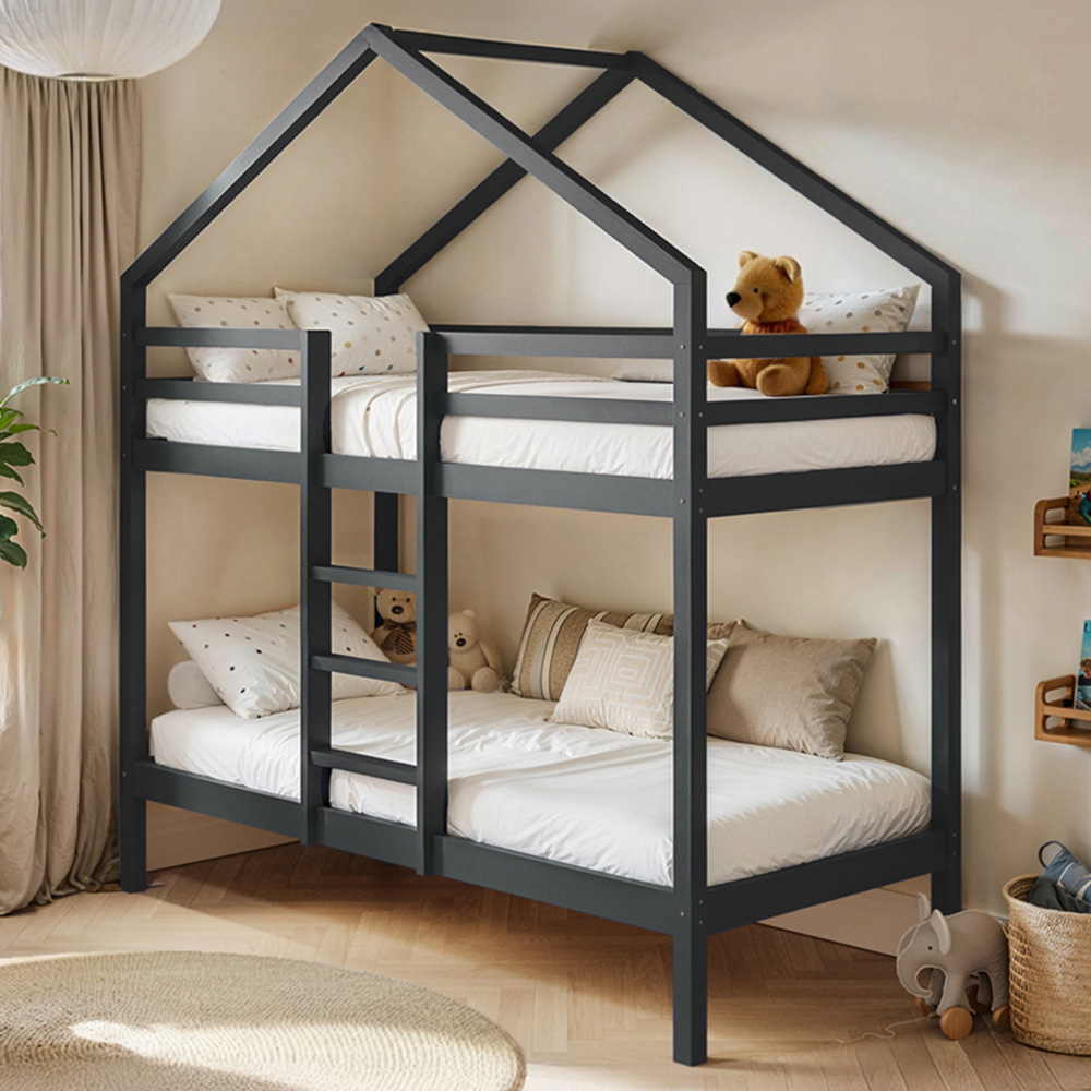 Flair Grey Wooden Nest House Bunk Bed Image 1