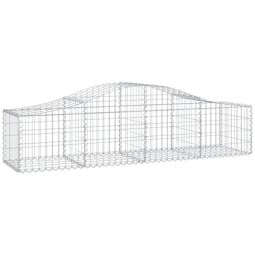 vidaXL Silver Galvanised Iron Arched Gabion Basket 200 x 50 x 40/60cm 5 Pack Image 1