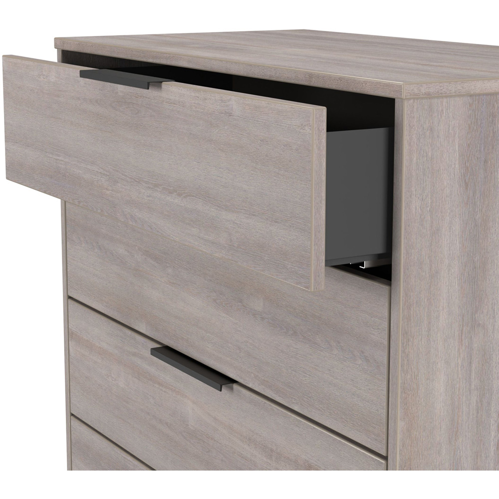 Crowndale Hong Kong 4 Drawer Grey Oak Chest of Drawers Ready Assembled Image 6