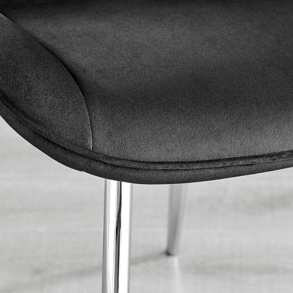 Furniturebox Arona Cesano 6 Seater Round Dining Set Black and Chrome Image 7