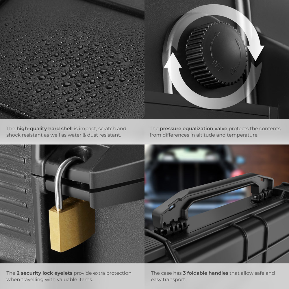 tectake Waterproof Hard Shell Carry Case Image 3