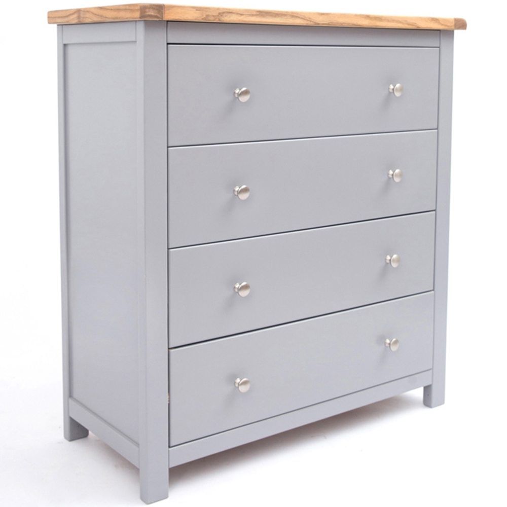 Mirano 4 Drawer Grey Chest of Drawers with Chrome Knob and Legs Image 3
