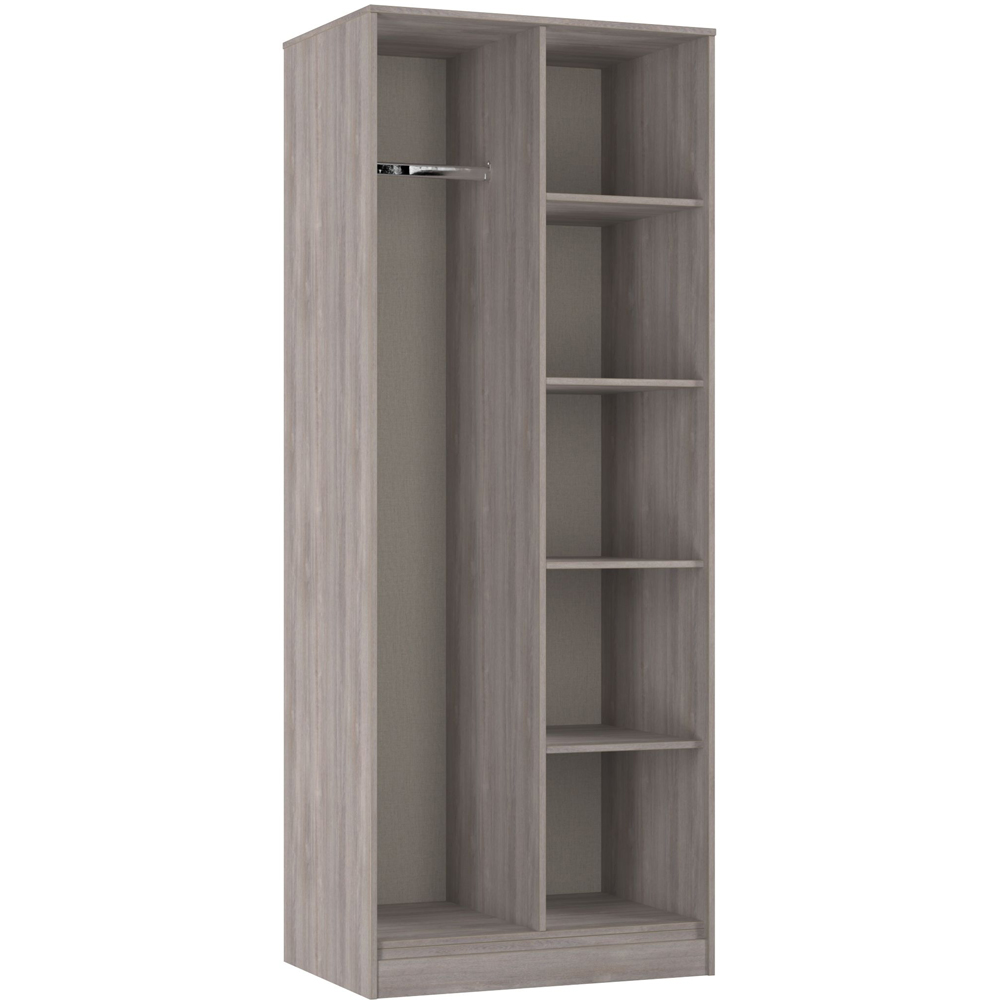 Crowndale Hong Kong 5 Shelf Grey Oak Tall Open Wardrobe Ready Assembled Image 6