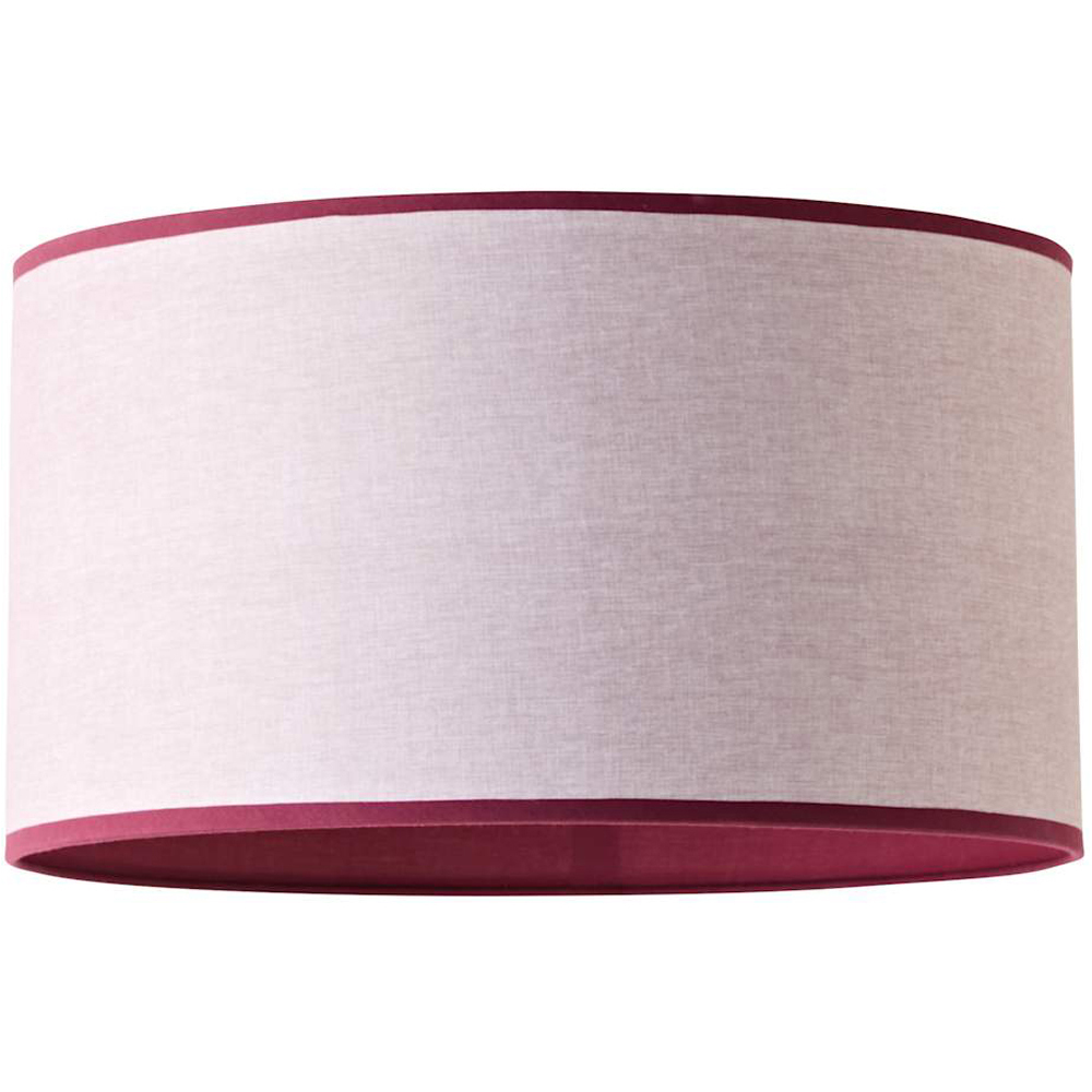 ValueLights Kiara Natural Linen Large Lamp Shade with Pink Trim Inner 45cm Image 1