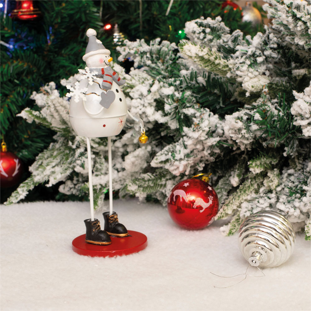 St Helens White Snowman Metal Christmas Decoration Image 5