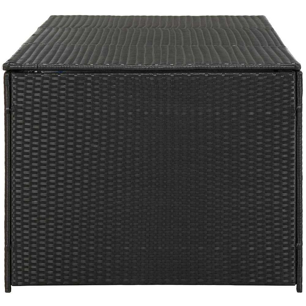 vidaXL 70 x 180 x 90cm Black Poly Rattan Garden Storage Box Image 4