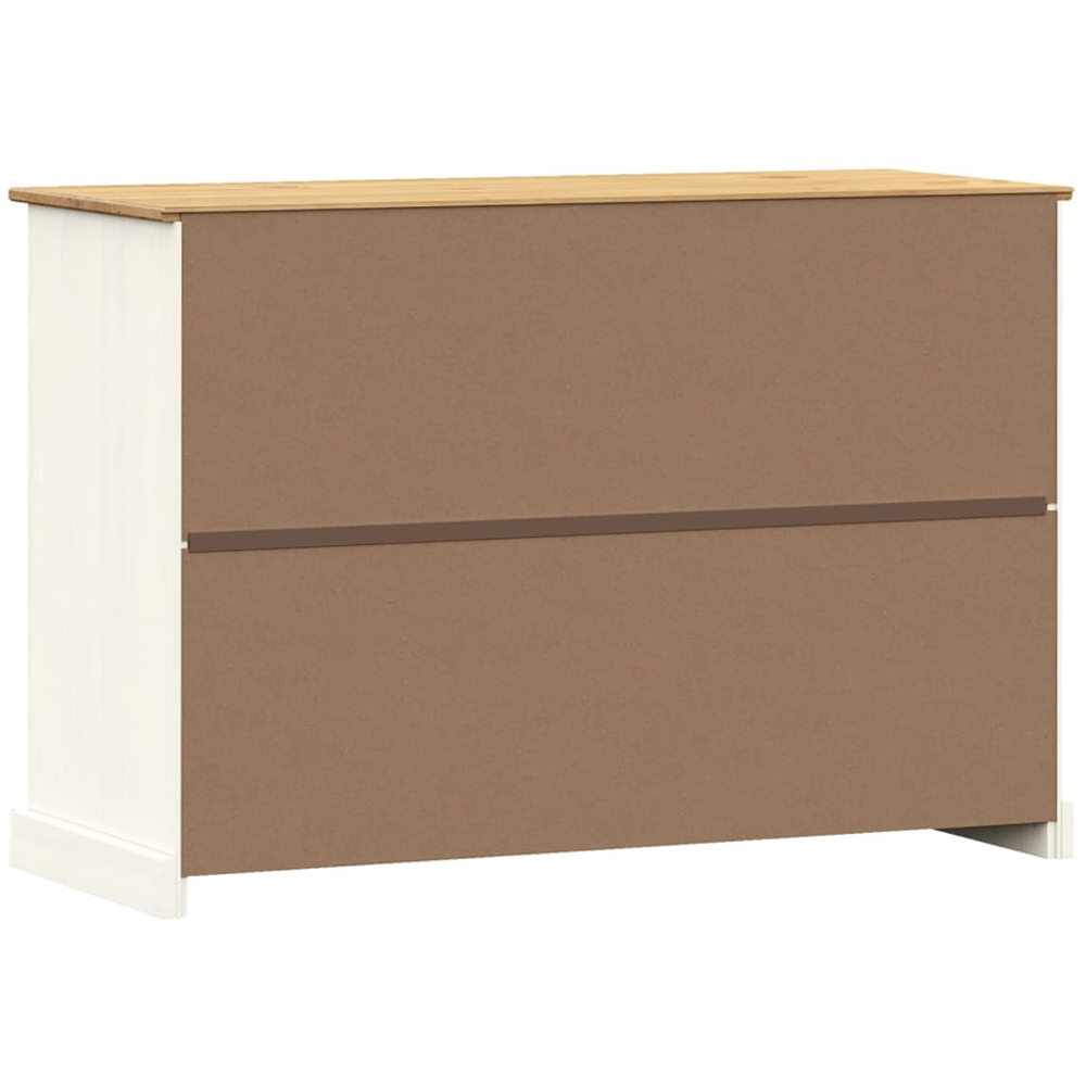 vidaXL 3 Door 3 Drawer White Solid Pine Wood Sideboard Image 7