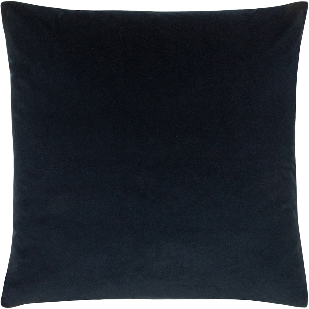 Paoletti Sunningdale Midnight Square Velvet Cushion Image 1