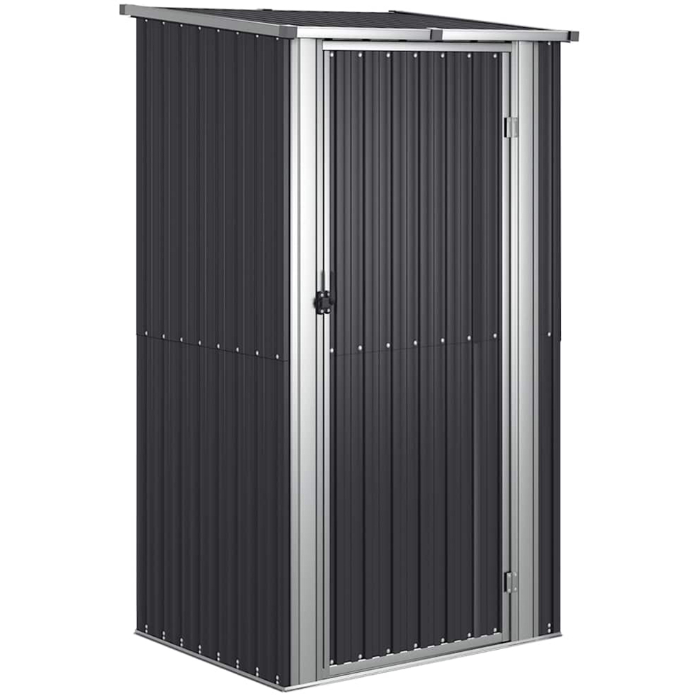 vidaXL 3.9 x 3.2ft Anthracite Galvanised Steel Pent Garden Shed Image 1