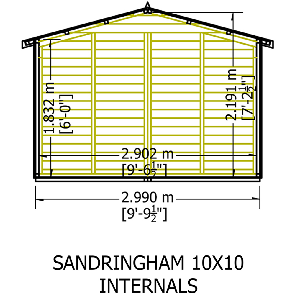 Shire Sandringham 10 x 10 Shiplap Style C Apex Shed Image 8