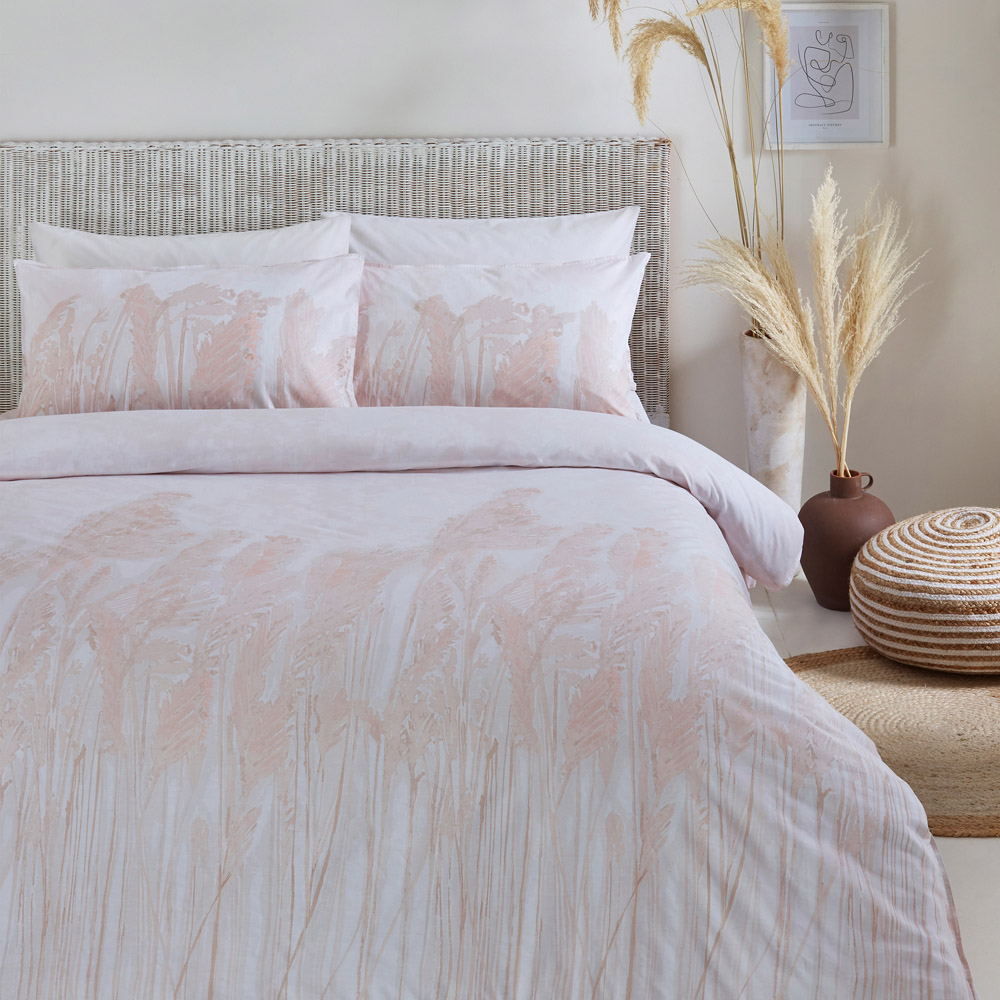 Yard Pampas King Size Blush Washed Cotton Duvet Cover Set Image 1
