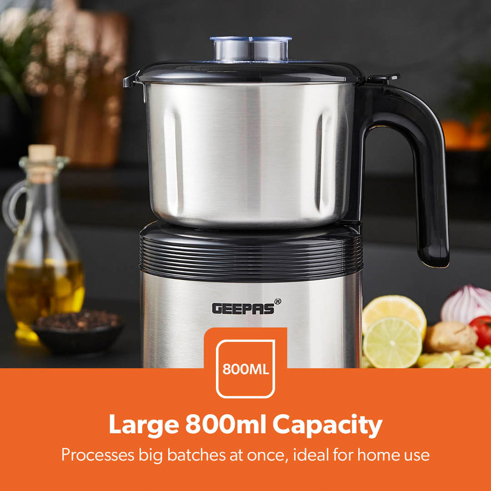 Geepas GCG41016UK Stainless Steel Jar Electric Wet and Dry Food Processor 450W Image 5
