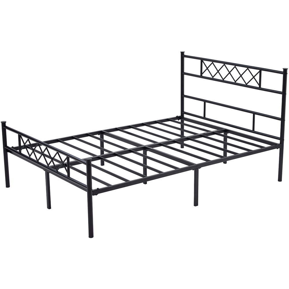 Brooklyn Felix Double Black Metal Bed Frame with Headboard and Footboard Image 2
