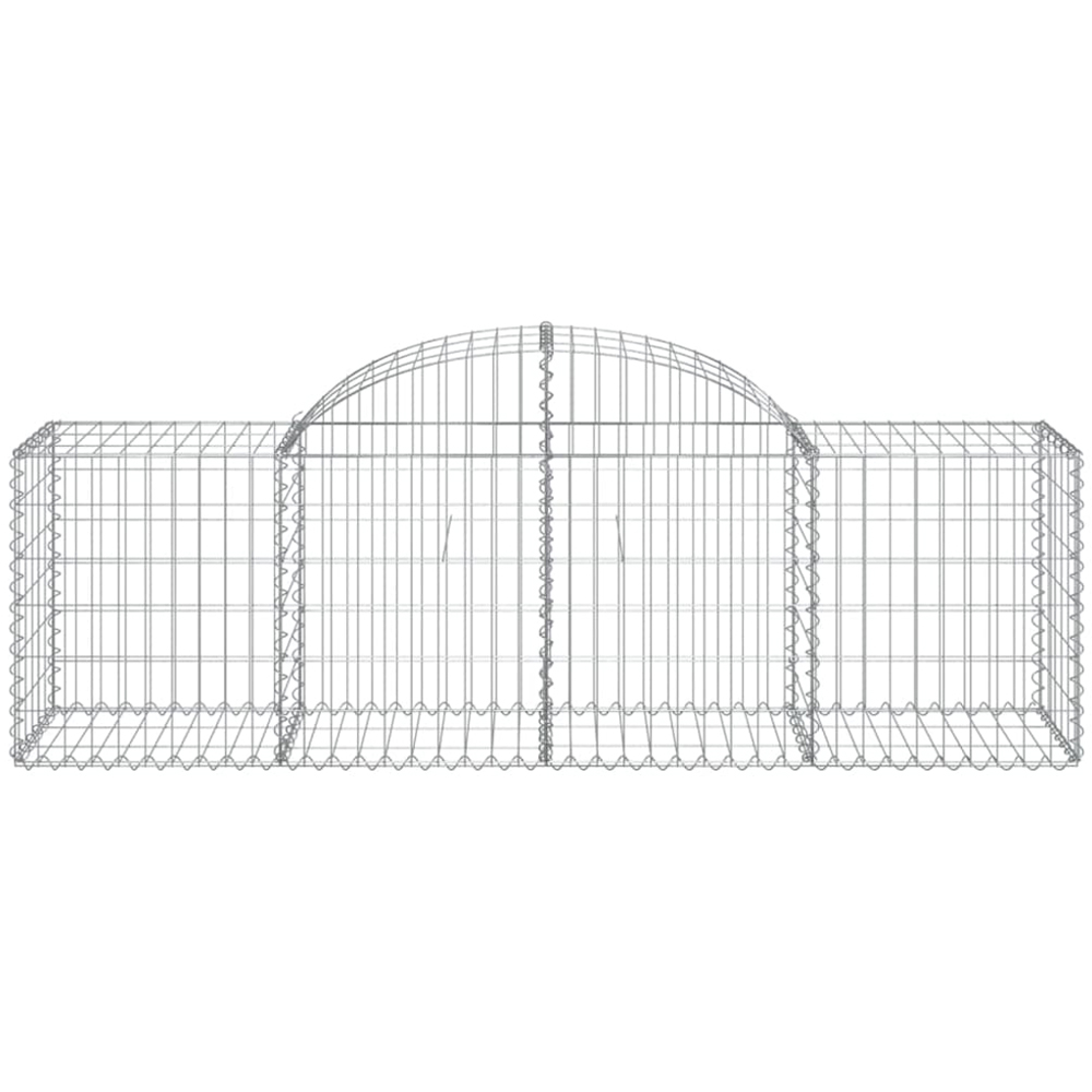 vidaXL Silver Galvanised Iron Arched Gabion Basket 200 x 50 x 60/80cm 18 Pack Image 4