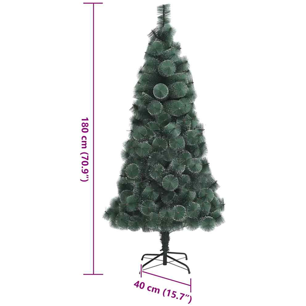 vidaXL Pre-Lit Green Artificial Christmas Tree 6ft Image 9