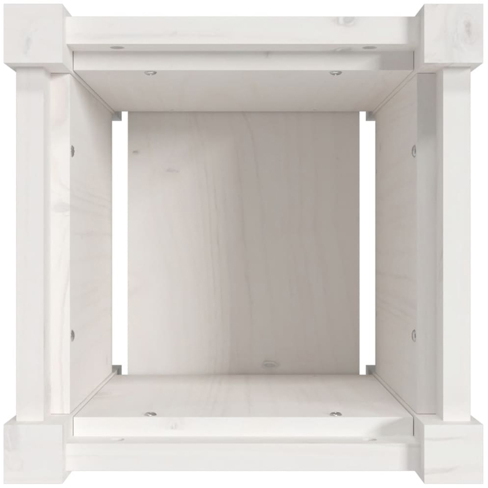 vidaXL White Solid Pine Wood Garden Planter 31 x 31 x 31cm 2 Pack Image 8