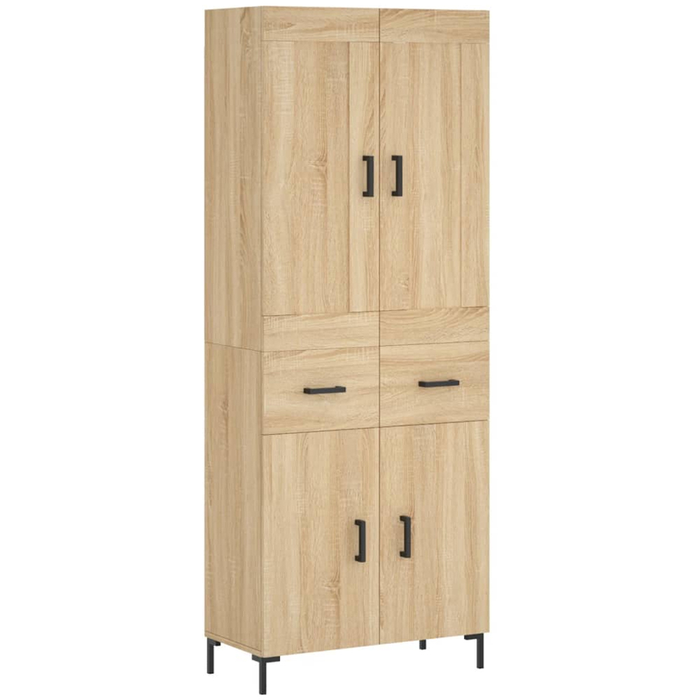 vidaXL 4 Door 2 Drawer 7 Shelf Sonoma Oak Highboard Image 2