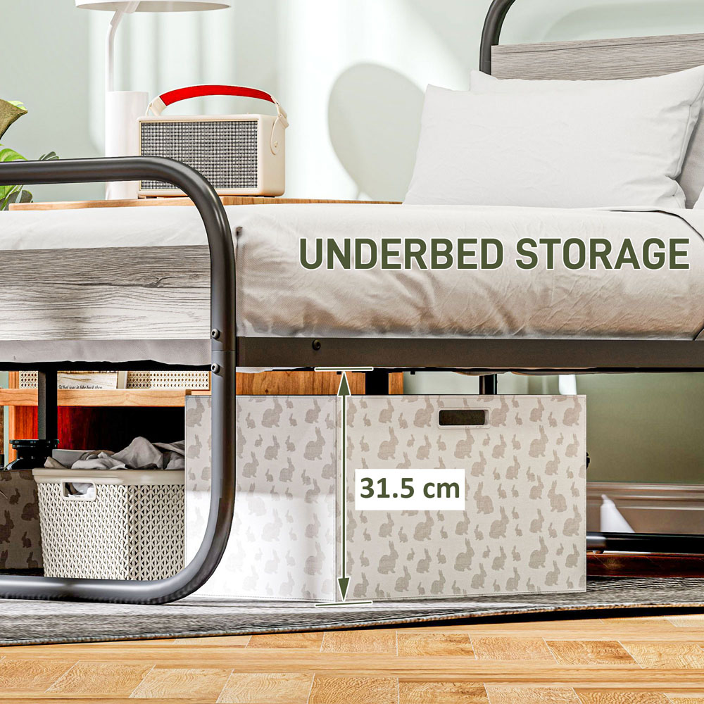 Portland Single Metal Platform Bed Frame with Underbed Storage Image 6