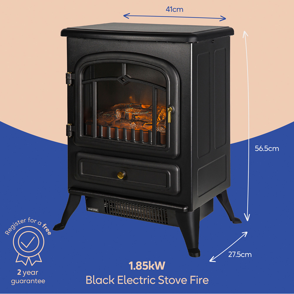 Russell Hobbs RHEFSTV1002B Black Electric Stove Fire 1850W Image 9