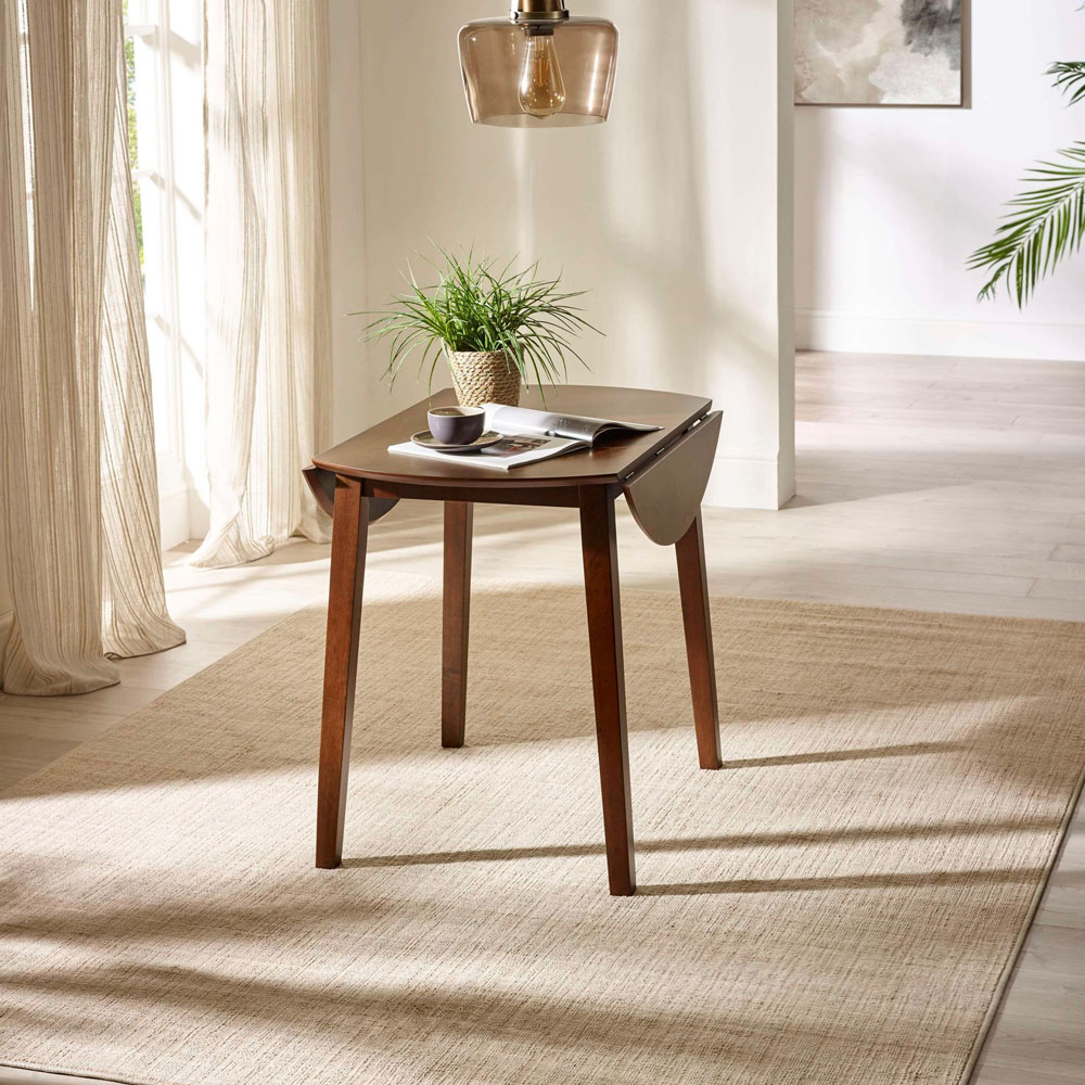 Julian Bowen Coast 4 Seater Walnut Effect Round Drop Leaf Dining Table Image 8