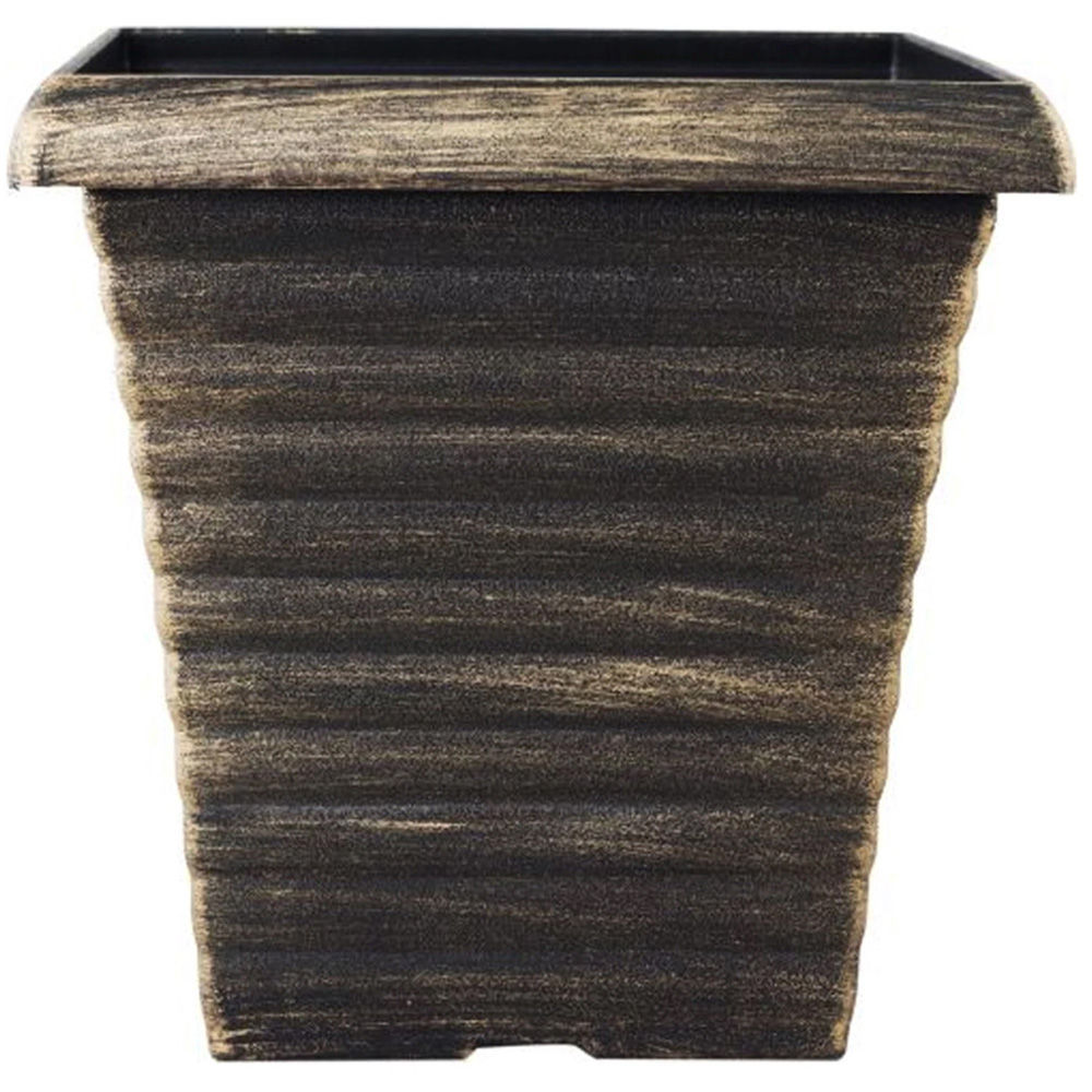 Garden Gear Biscotti Bronze and Black Square Planter 23cm Image 1