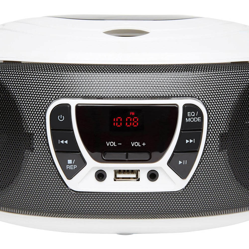 Grouptronics GTCD-501 White Stereo Boombox Portable CD Player with Radio Image 6