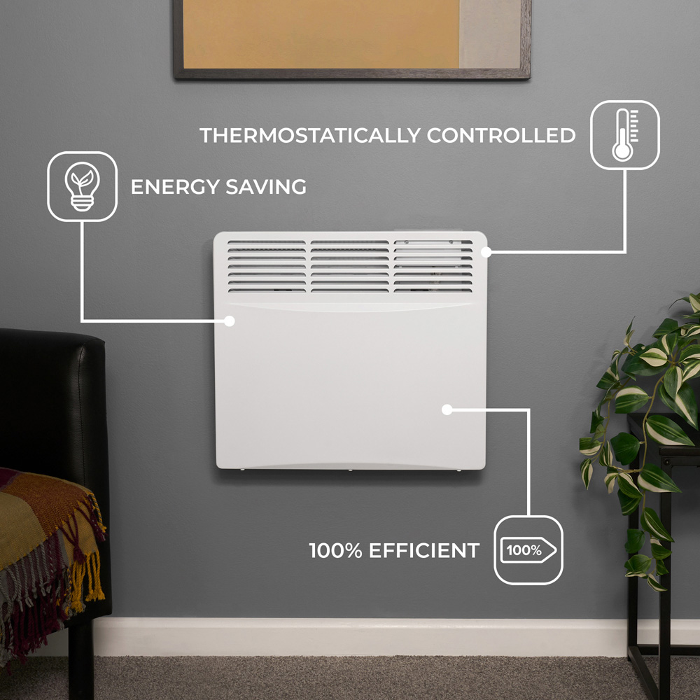 Adam Amba White Electric Radiator 2000W Image 6