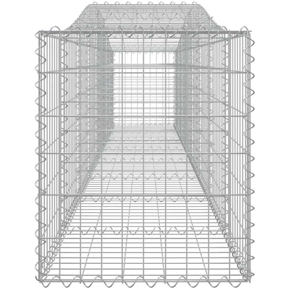 vidaXL Silver Galvanised Iron Arched Gabion Basket 400 x 50 x 60/80cm 10 Pack Image 3
