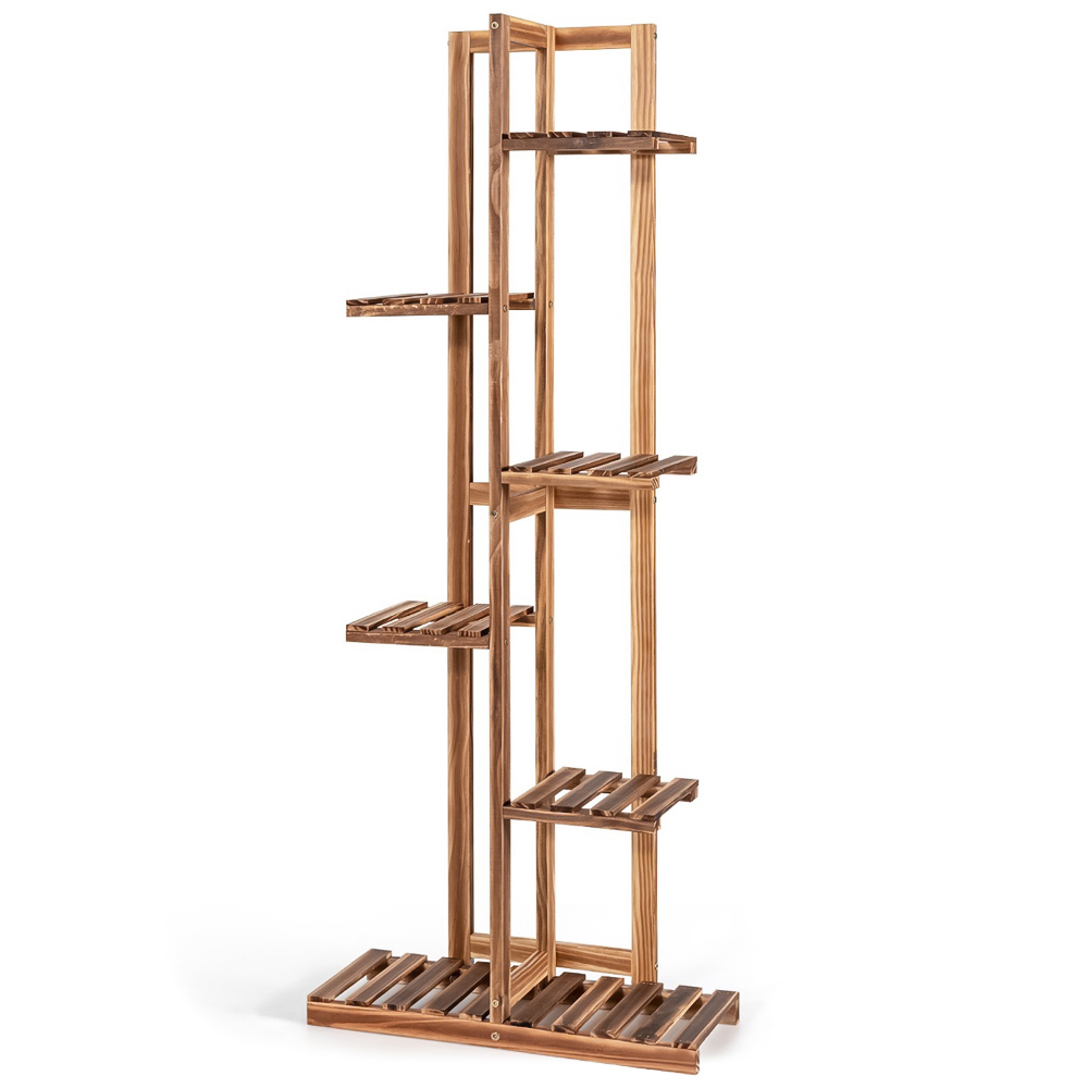 Costway 6 Tier Wooden Multifunctional Plant Stand Image 1