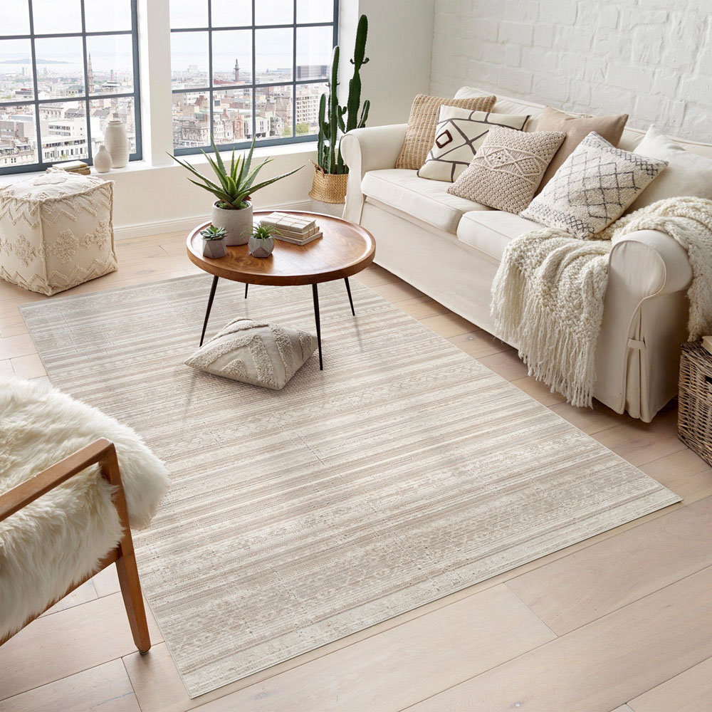 Desire Rugs Maia Beige Motif Non Slip Rug 60 x 220cm Image 6