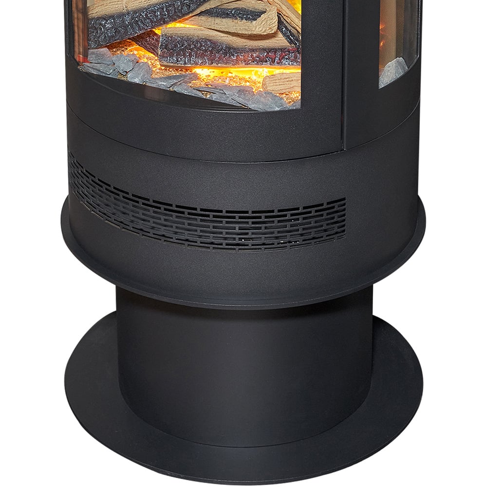 Acantha Orbit Charcoal Grey Cylinder Electric Stove with Angled Pipe Image 5