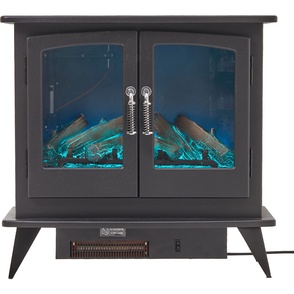 Living and Home Black Freestanding Electric Fireplace Heater Image 3