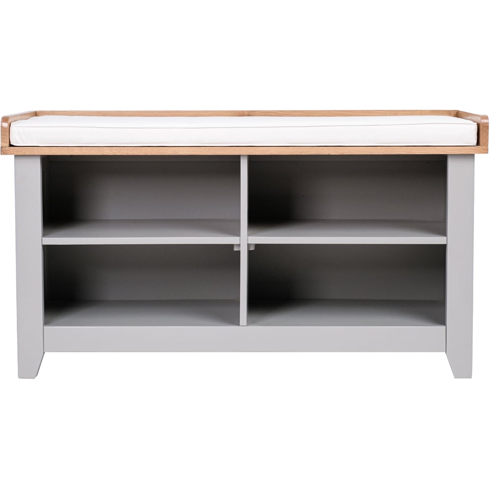 Charles Bentley Charnwood Grey Hallway Bench with Shoe Tidy Image 3