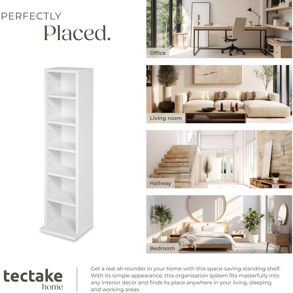 tectake Juliane 6 Shelf White CD Shelf Image 7
