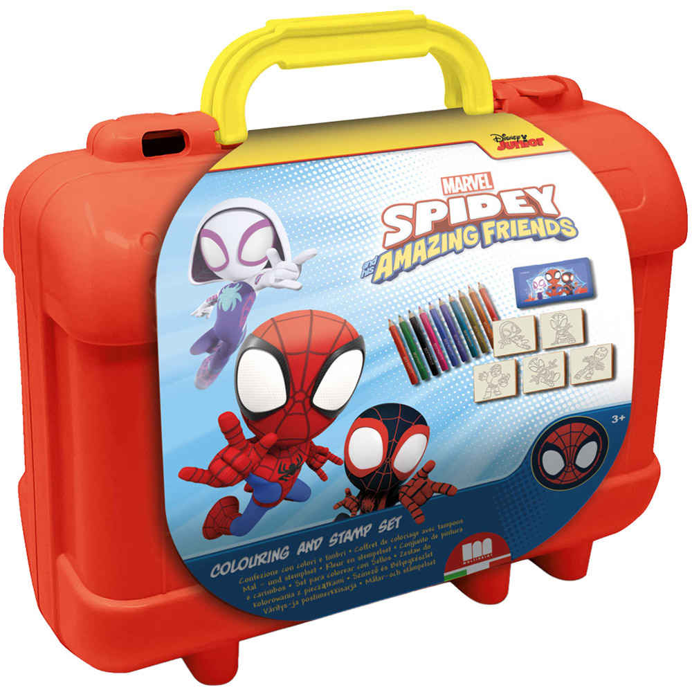 Multiprint Disney Junior Marvel Spidey and Friends Kids Travel Colouring and Stamp Set Image 1